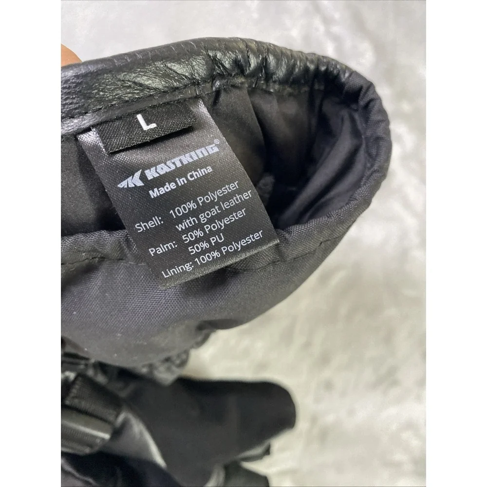 KastKing ThermoGrip Ice Fishing Mittens Mens L Black Leather Fingerless Cold